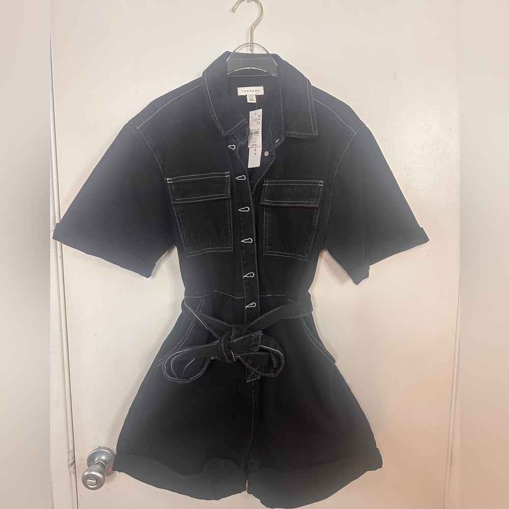Everlane Black Denim Romper